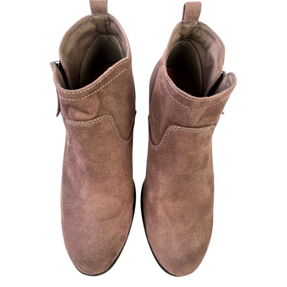 Arizona Women's Garrity Ankle Faux Suede Brown Taupe Zip Up Bootie Size 7 GUC - Picture 2 of 11